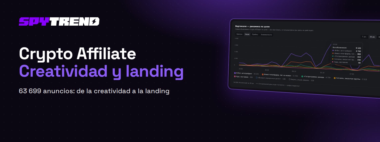 Crypto Affiliate: cómo analizar anuncios cripto de Meta con Spytrend