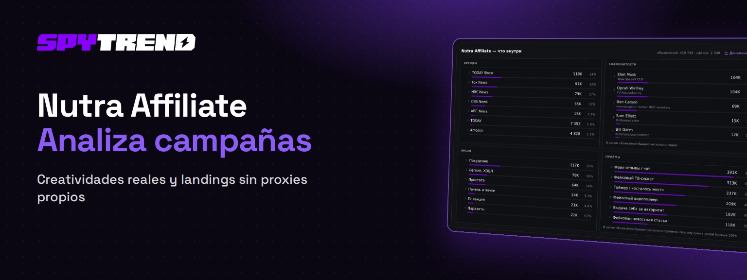 Nutra Affiliate: cómo analizar campañas de la competencia en Spytrend