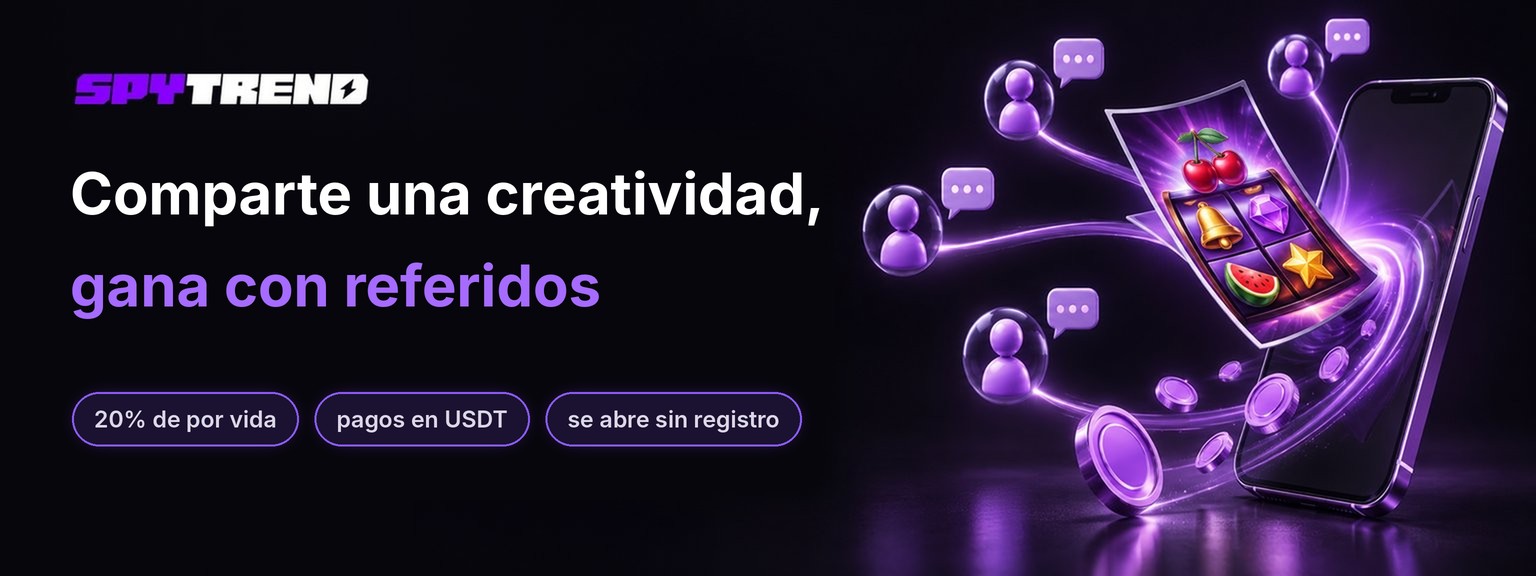 Cómo compartir creatividades de Spytrend y ganar un 20% de por vida con referidos