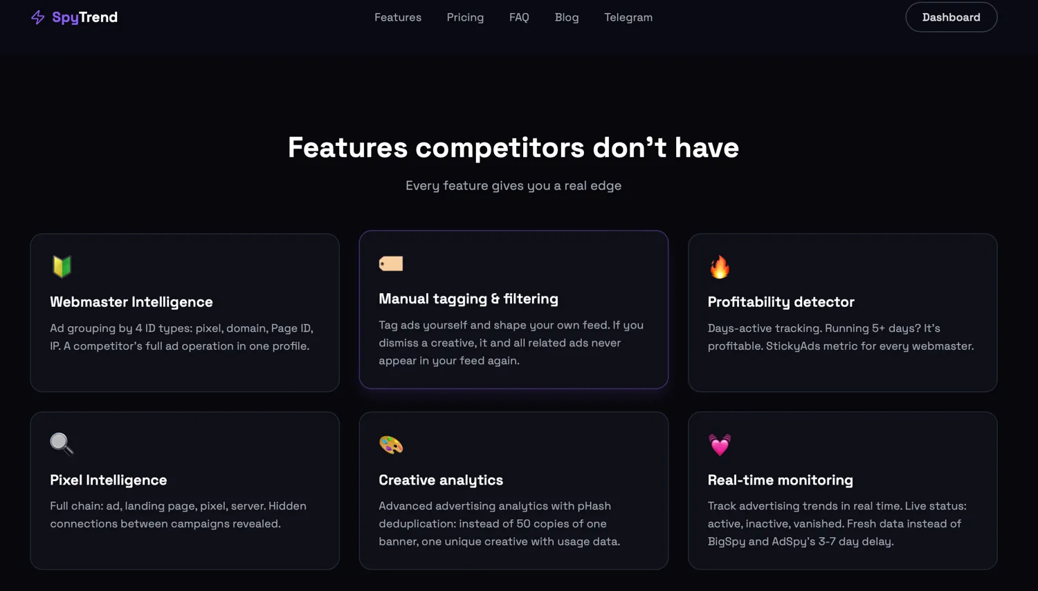 Spytrend — features overview